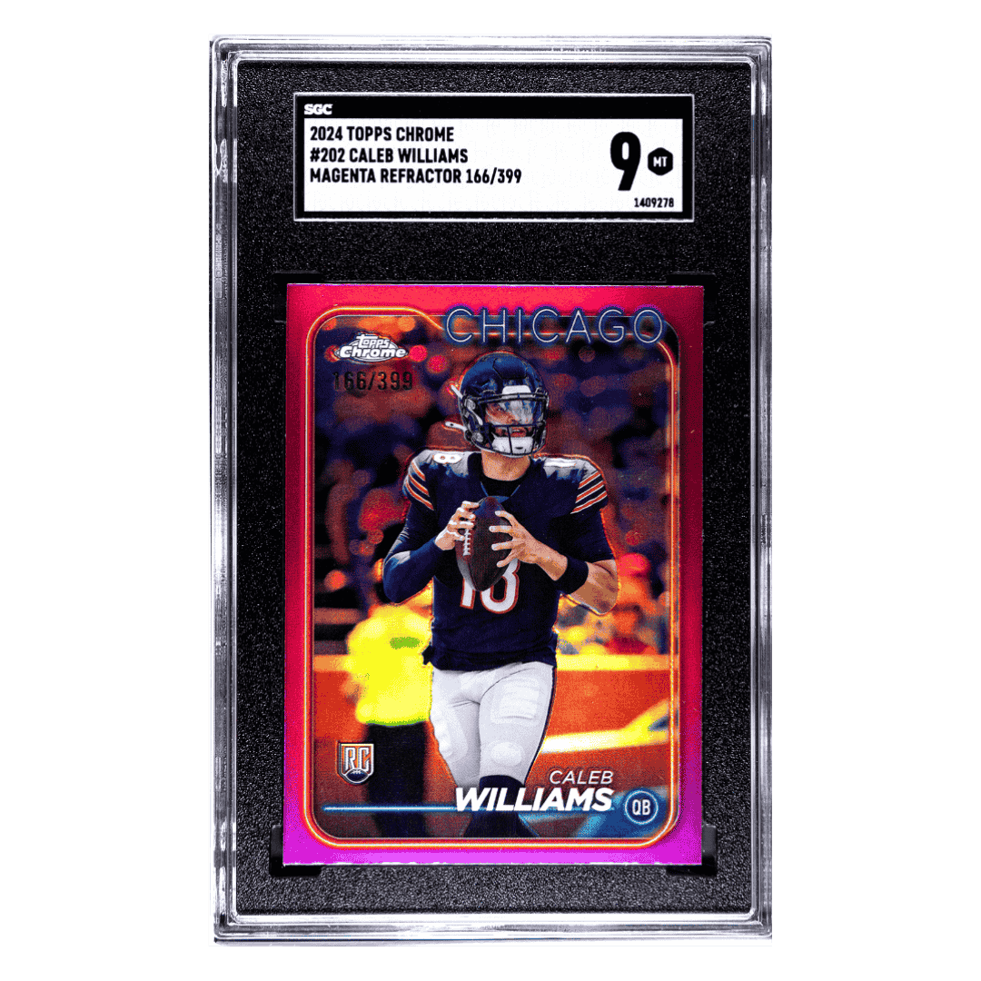 Caleb Williams SGC 9 2024 Topps Chrome Magenta Refractor #d/ 399 Card #202