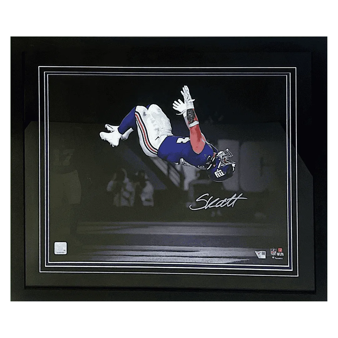 Cam Skattebo New York Giants Autographed Framed 16x20 Photo - Fanatics COA