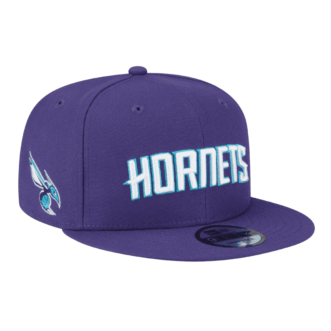 New Era Men s Purple Charlotte Hornets Jersey Hook Statement Edition 9FIFTY Snapback Hat