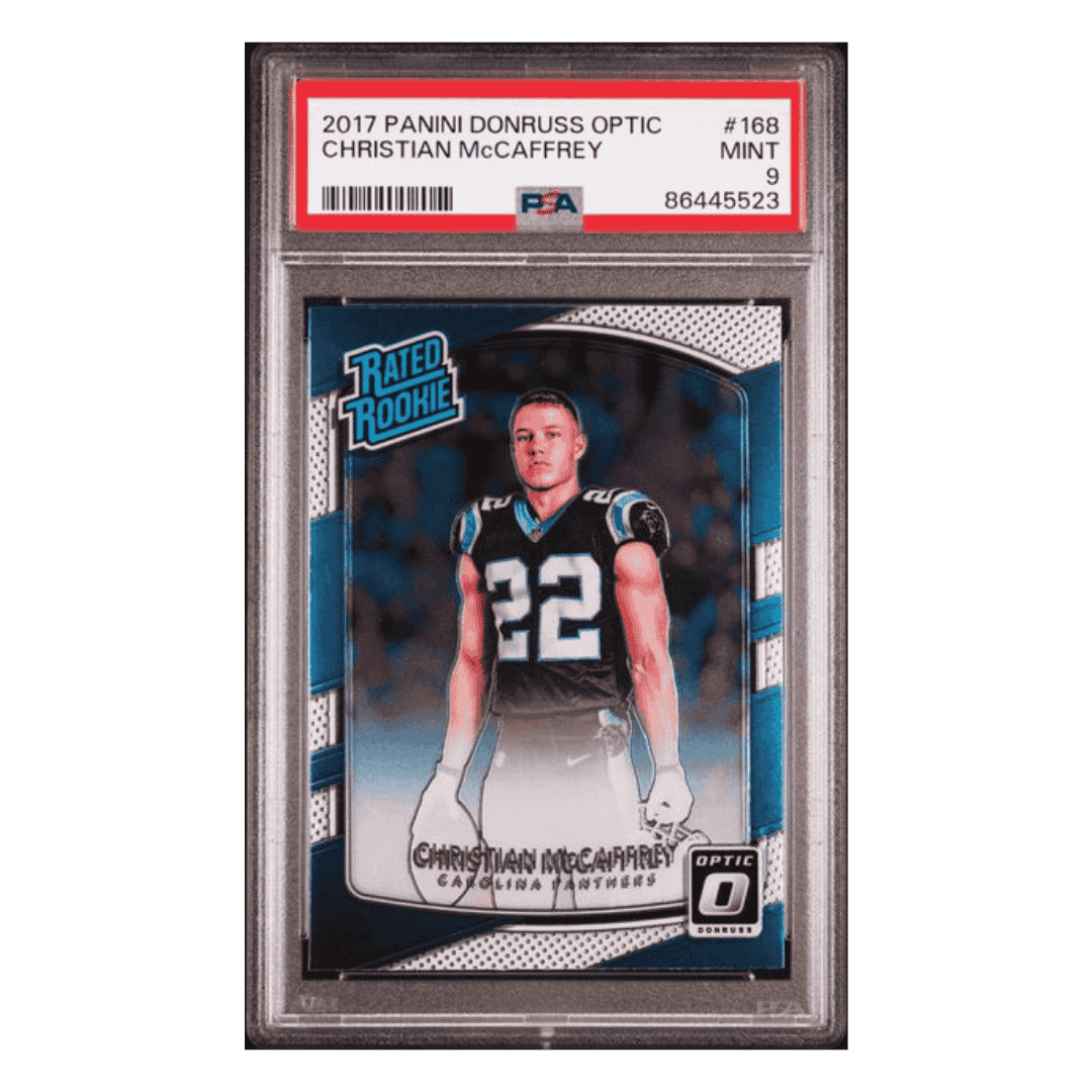 Christian McCaffrey PSA 9 2017 Panini Donruss Optic Rated Rookie Card #168