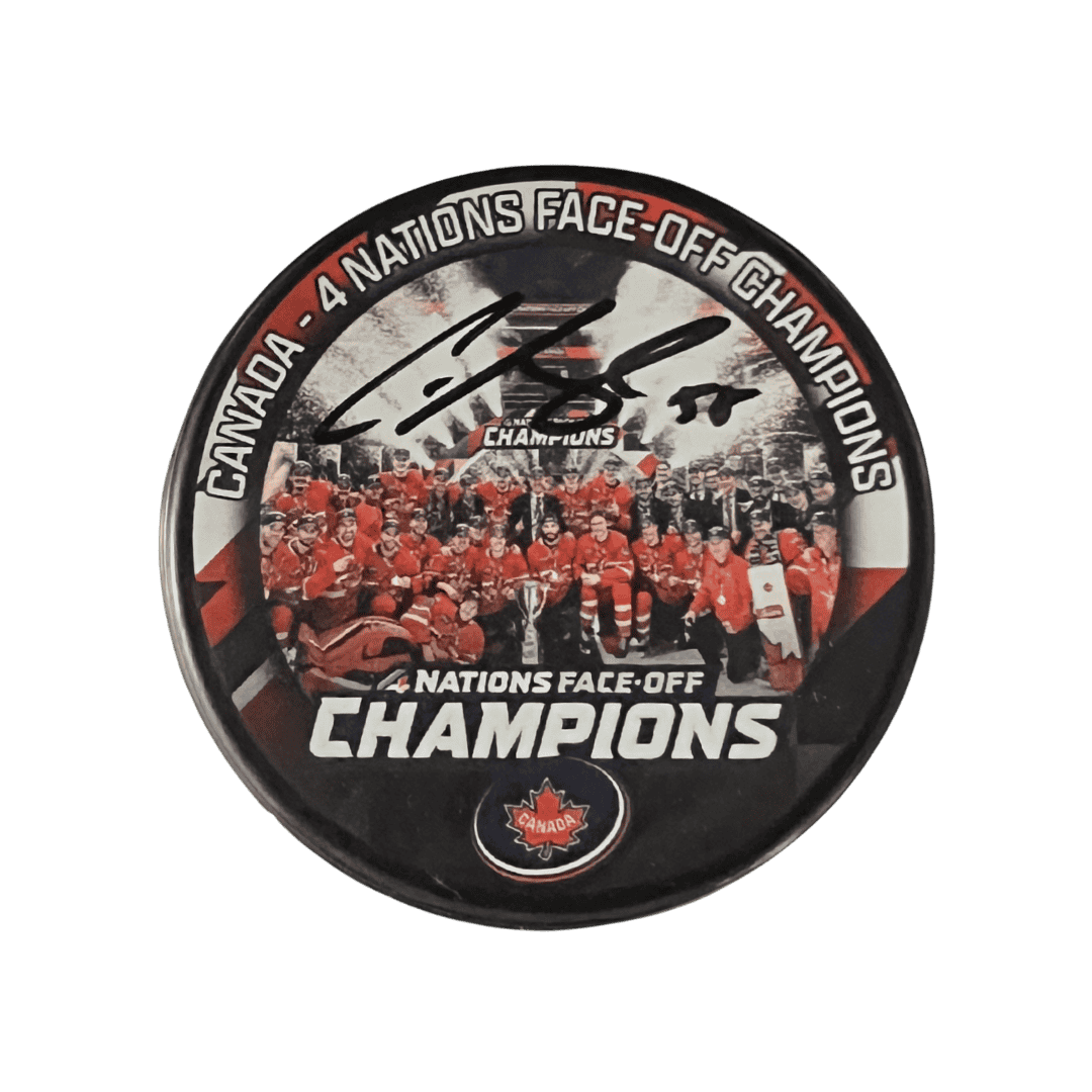 Colton Parayko St Louis Blues Autographed 2025 4 Nations Face Off Canada Champions Logo Puck - JSA COA