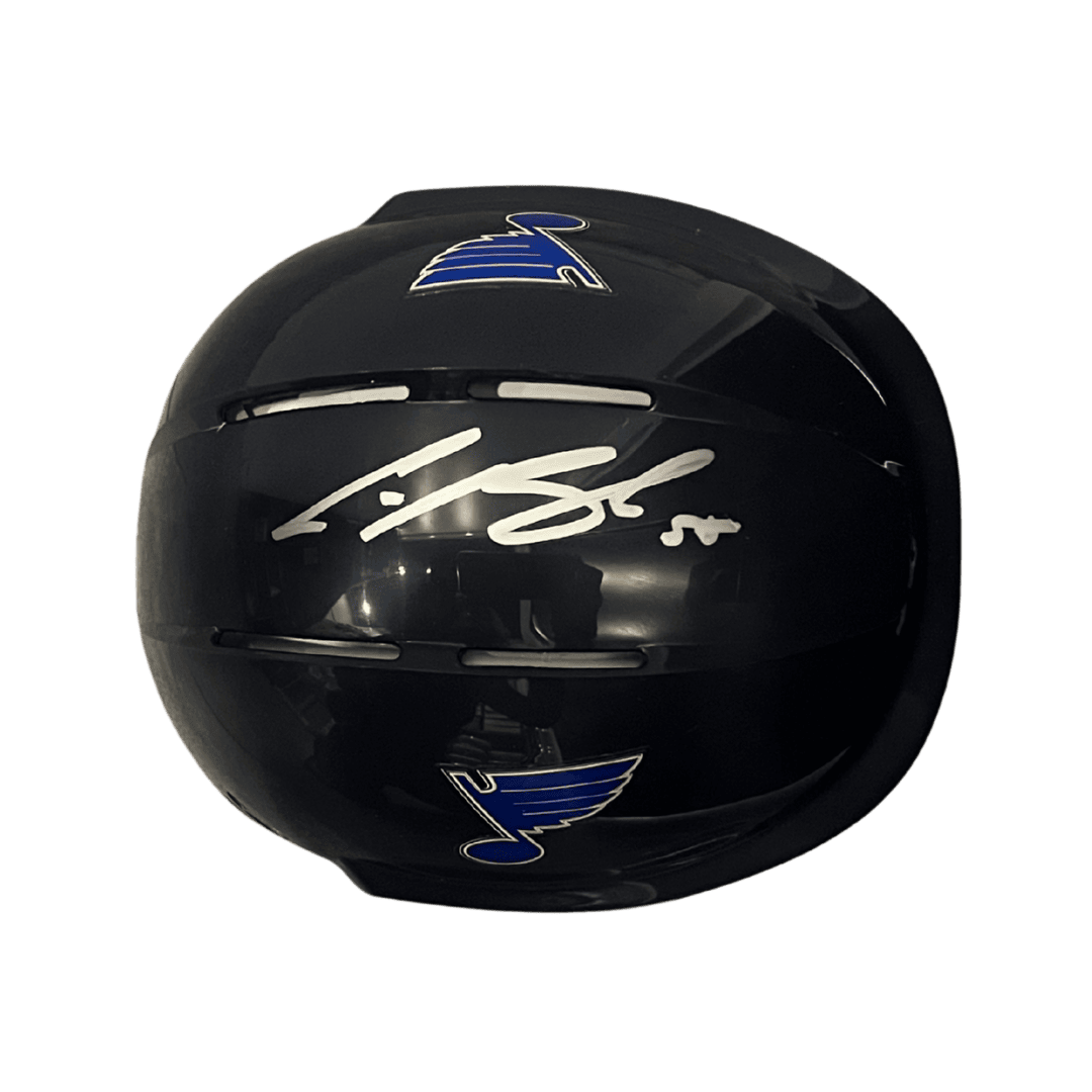 Colton Parayko St Louis Blues Autographed Mini Replica Navy Helmet - JSA COA