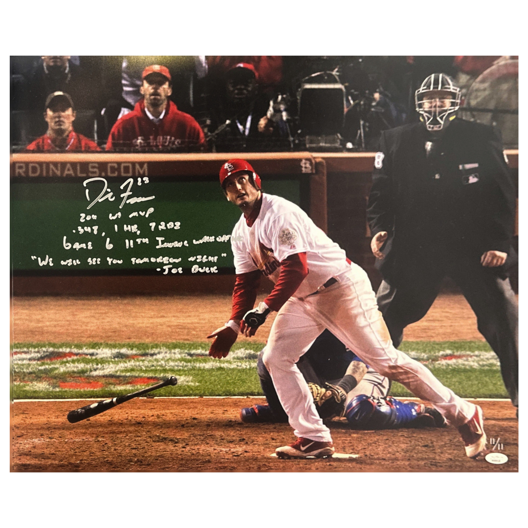 David Freese St Louis Cardinals Autographed Game 6 20x24 #D/11