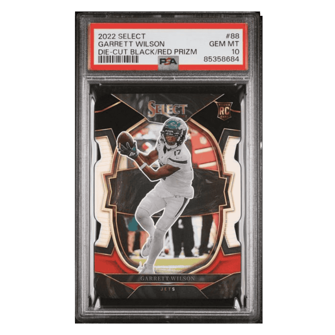 Garrett Wilson PSA 10 2022 Panini Select Die Cut Black Red Prizm Rookie RC Card #88
