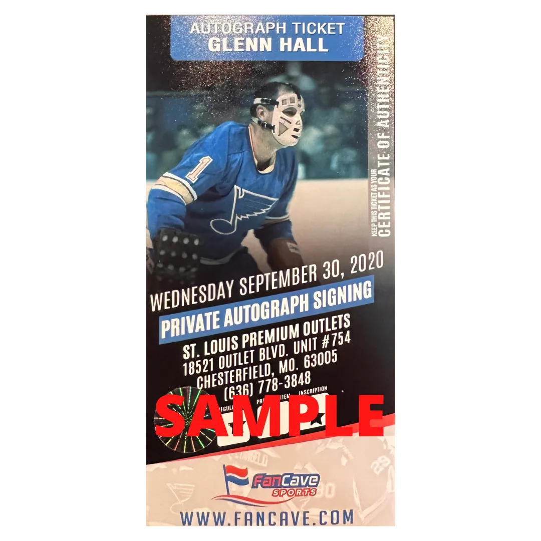 Glenn Hall St Louis Blues Autographed Hall Of Fame Puck w/ "HOF 75" Inscription - Fan Cave COA