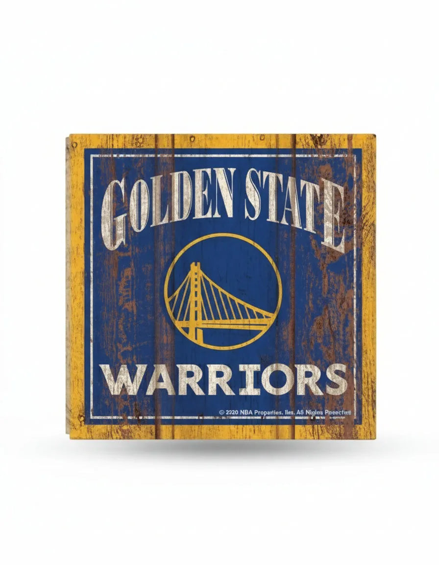 Golden State Warriors Wooden Magnet 3" x 3"