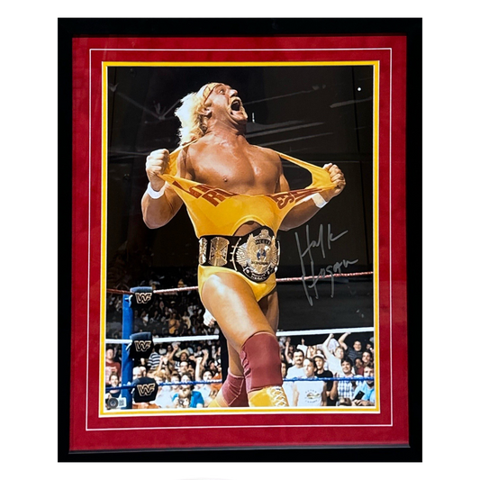 Hulk Hogan WWE Autographed Framed 16x20 - Beckett COA