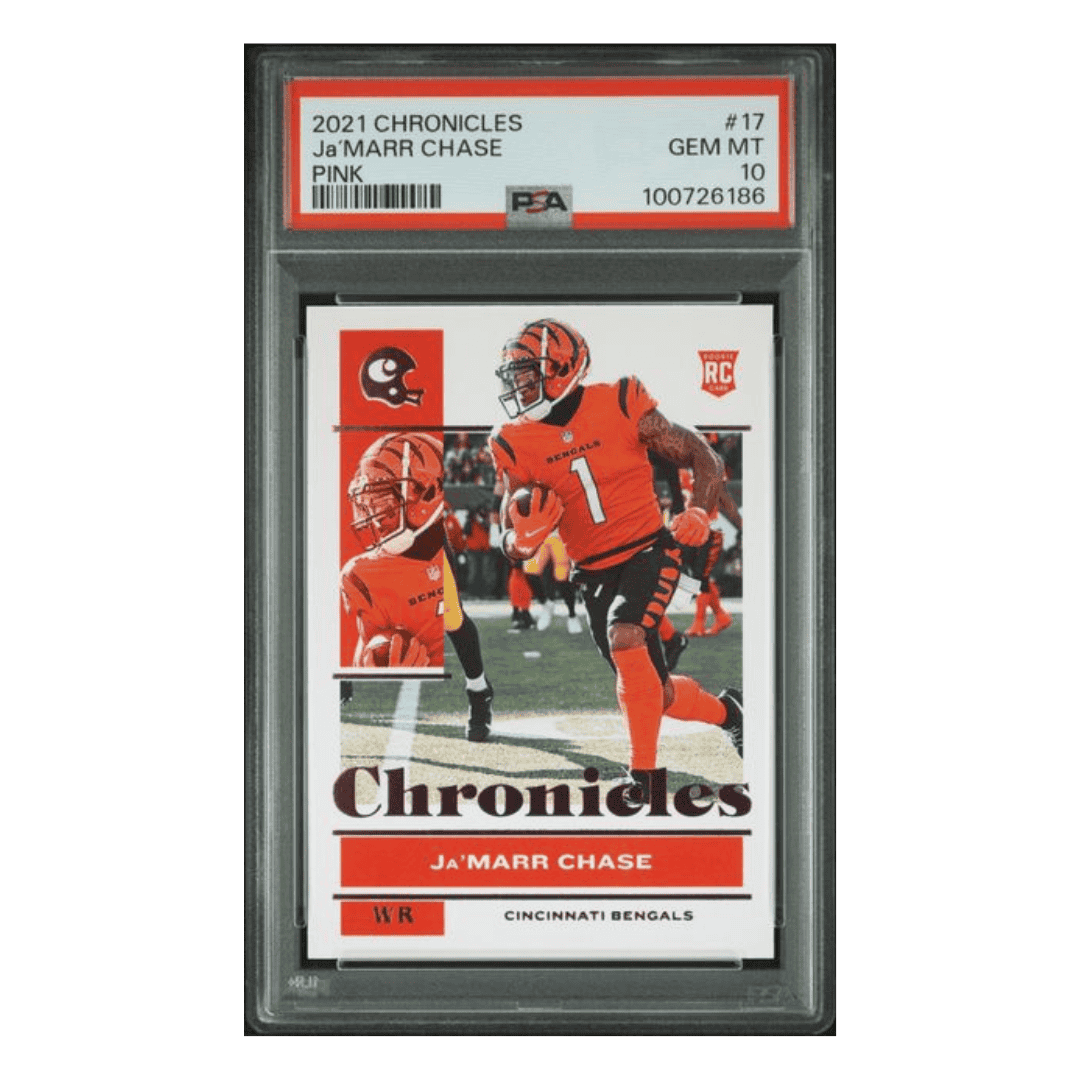 Ja'Marr Chase PSA 10 2021 Panini Chronicles Pink Rookie RC Card #17