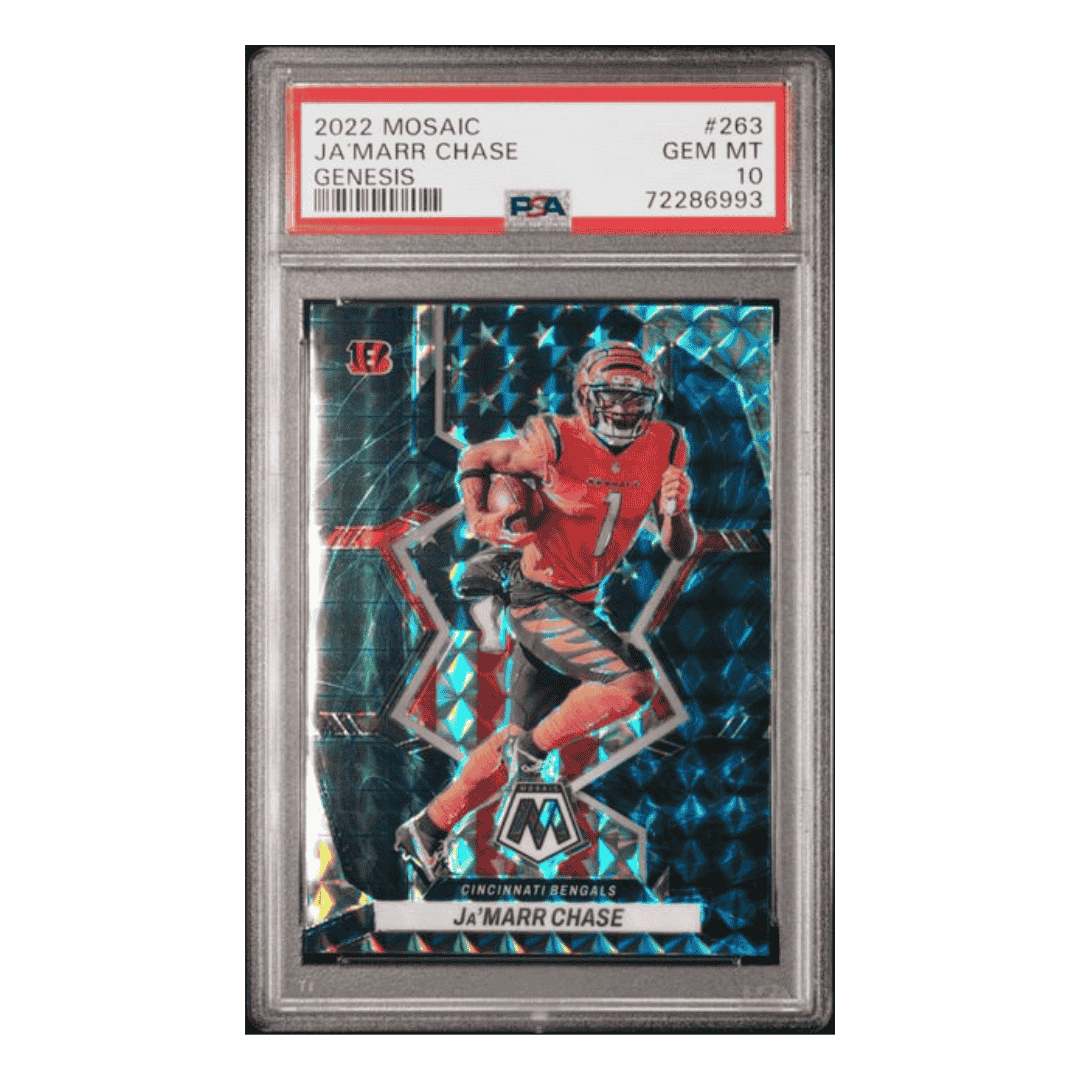 Ja'Marr Chase PSA 10 2022 Panini Mosaic Genesis Card #263