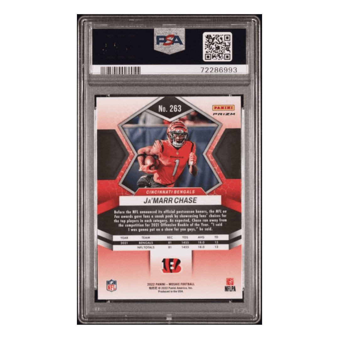 Ja'Marr Chase PSA 10 2022 Panini Mosaic Genesis Card #263