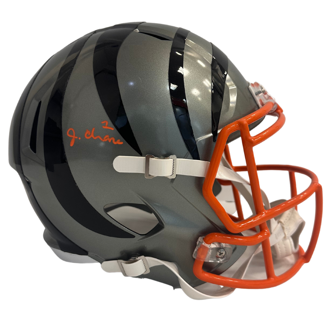 Ja'Marr Chase Cincinnati Bengals Autographed Full Size Flash Speed Replica Helmet - Beckett COA