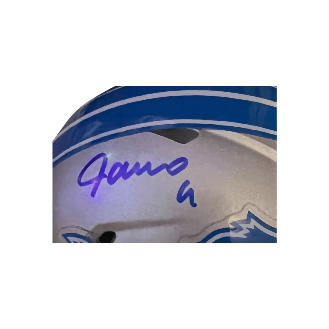 Jameson Williams Detroit Lions Autographed Mini 2024 Speed Helmet - Beckett COA