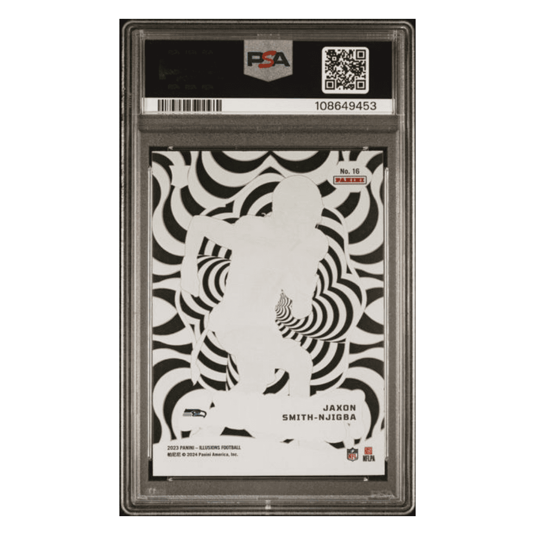 Jaxon Smith-Njigba PSA 10 2023 Panini Illusions Funkadelic Emerald Rookie RC Card #16