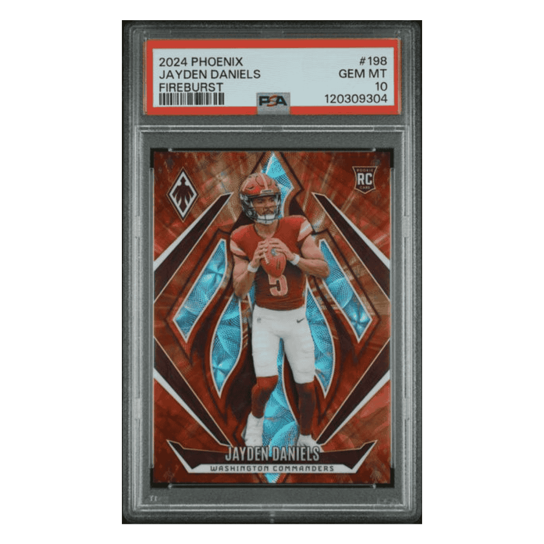 Jayden Daniels PSA 10 2024 Panini Phoenix Fireburst Card #198