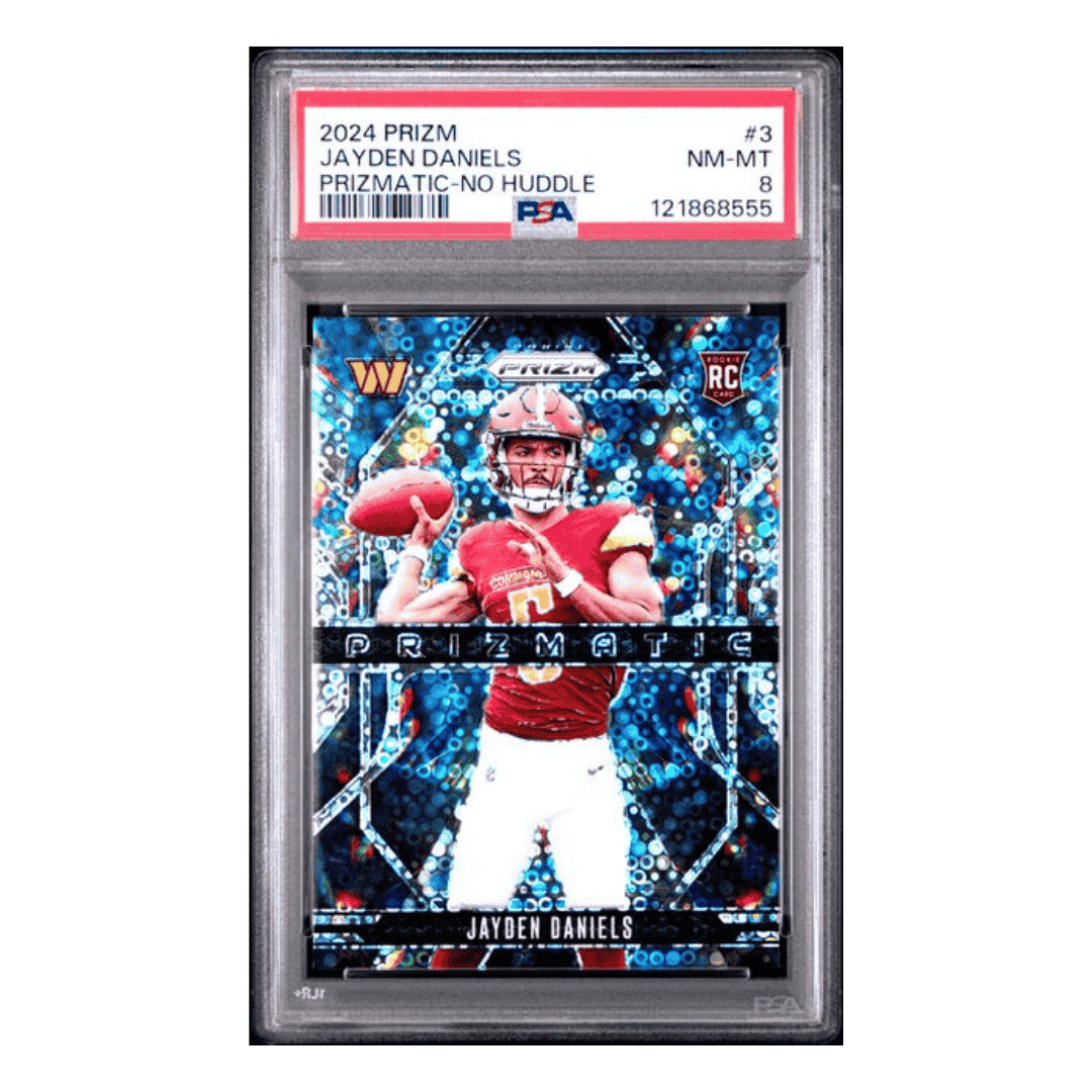 Jayden Daniels PSA 8 2024 Panini Prizm Prizmatic No Huddle Card #3