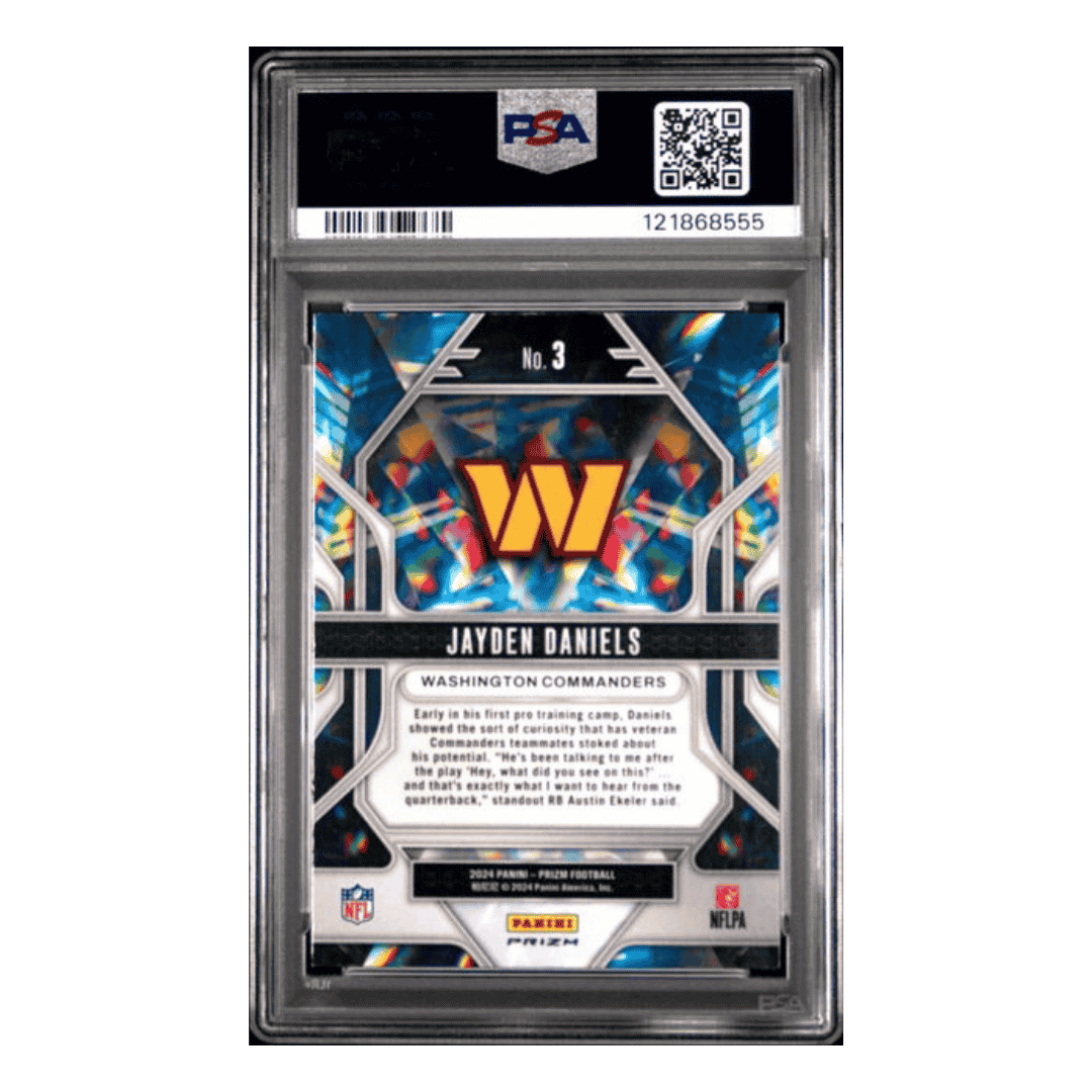 Jayden Daniels PSA 8 2024 Panini Prizm Prizmatic No Huddle Card #3