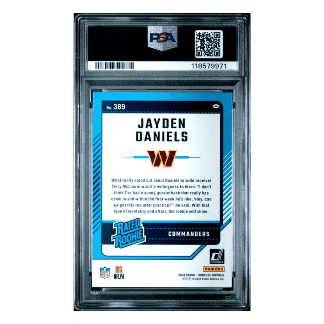 Jayden Daniels PSA 9 2024 Panini Donruss Rated Rookie Card #389