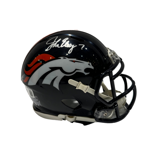 John Elway Denver Broncos Autographed Speed Mini Speed Helmet - Beckett COA