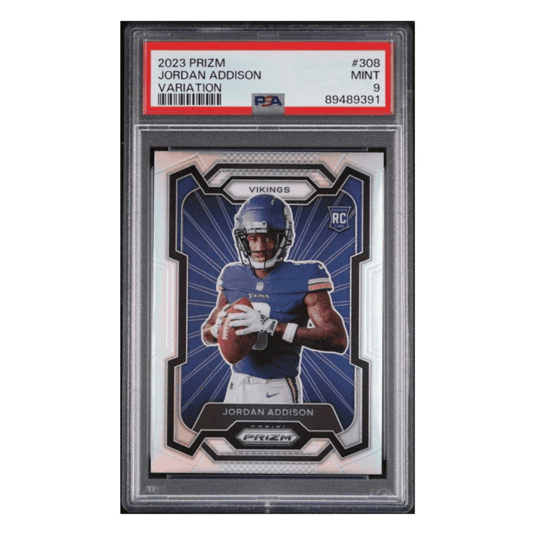 Jordan Addison PSA 9 2023 Panini Prizm Variation Rookie RC Card #308