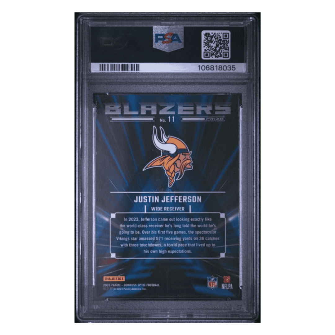Justin Jefferson PSA 9 2023 Panini Donruss Optic Blazers Card #11