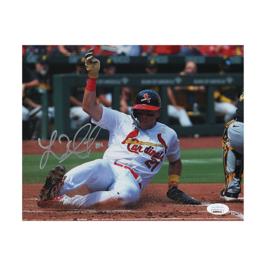 Lars Nootbaar St Louis Cardinals Autographed Sliding Home Photo - JSA COA