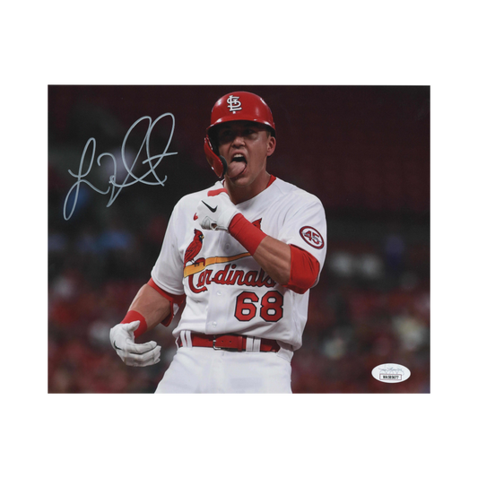 Lars Nootbaar St Louis Cardinals Autographed 8x10 Tongue Out Horizontal Photo - JSA COA