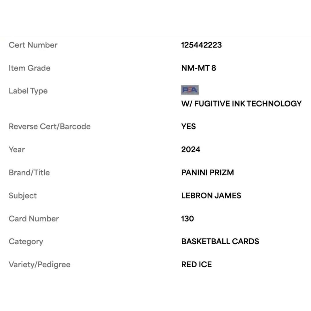 LeBron James PSA 9 2023 Panini Prizm Red Ice Card #130