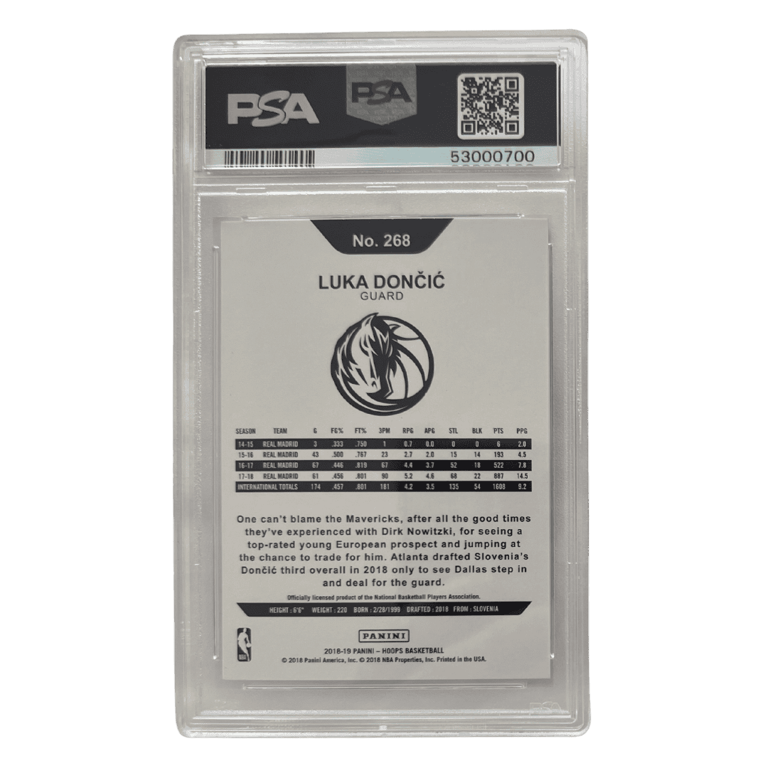 Luka Doncic PSA 9 2018 Panini Hoops Rookie RC Card #268