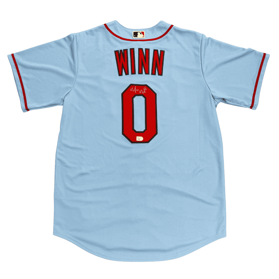 Masyn Winn St Louis Cardinals Autographed Nike Replica Alternate Light Blue Jersey - MLB COA
