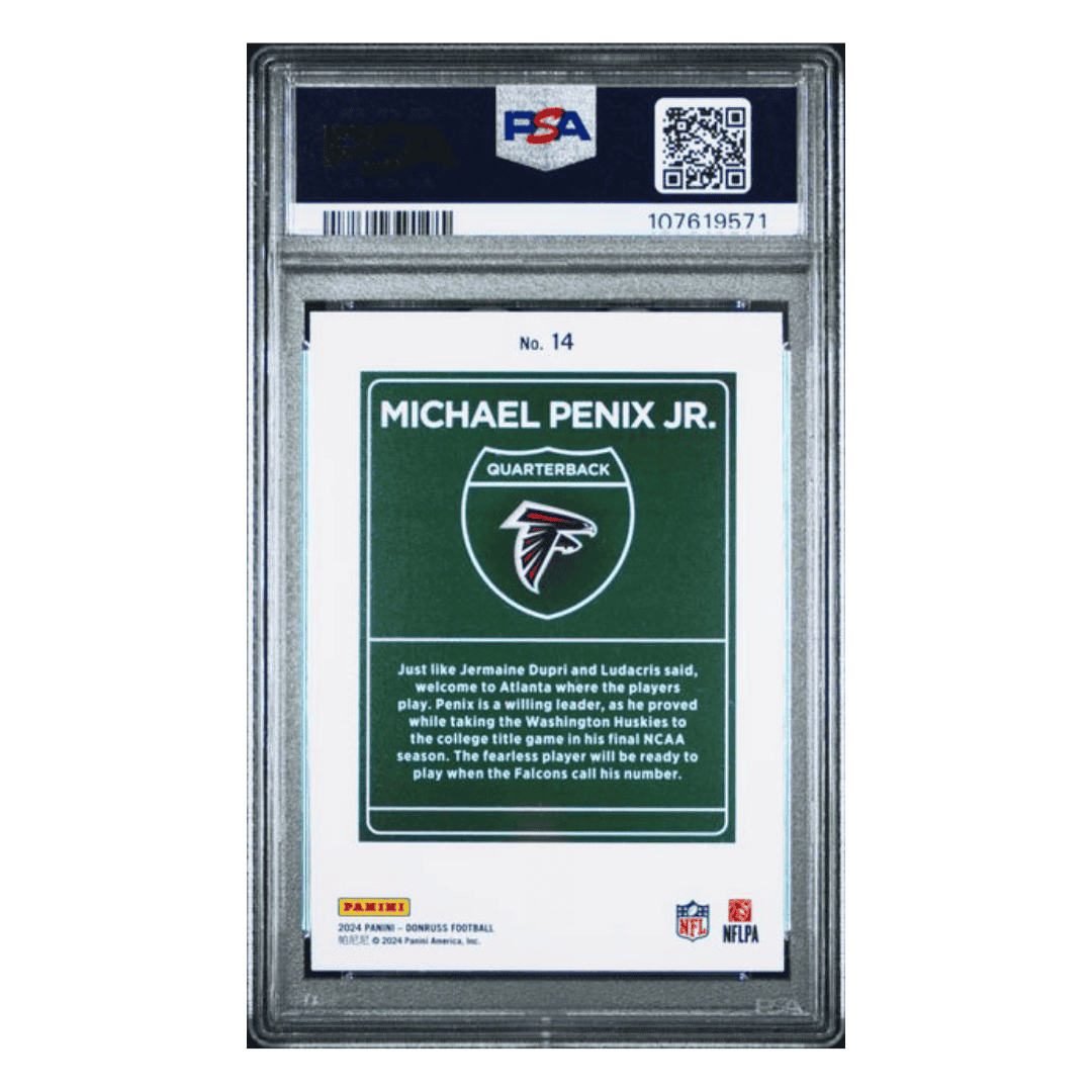 Michael Penix Jr PSA 9 2024 Panini Donruss Downtown! Rookie RC Card #14