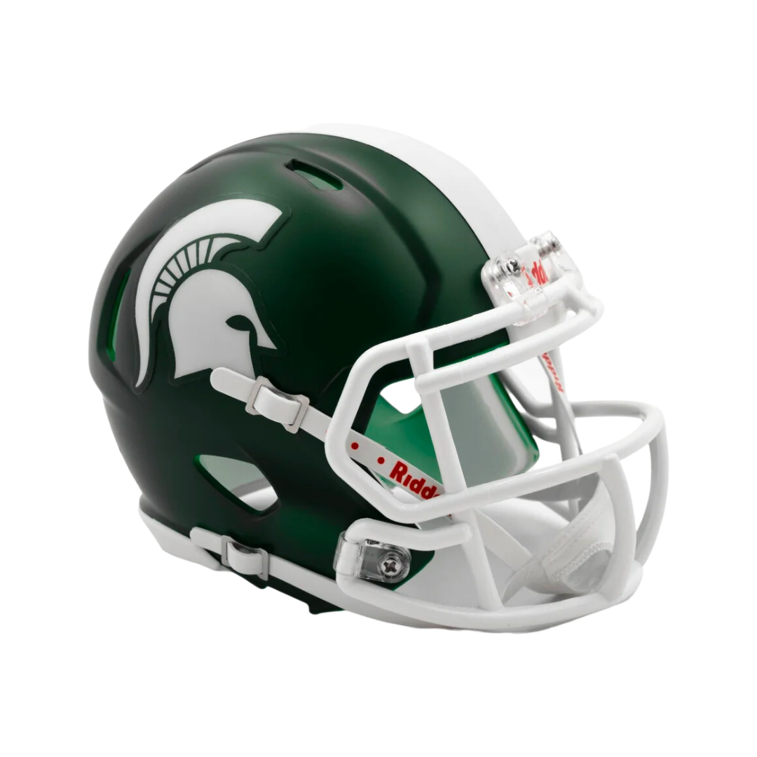 Michigan State Spartans Speed Satin Green Riddell Mini Football Helmet