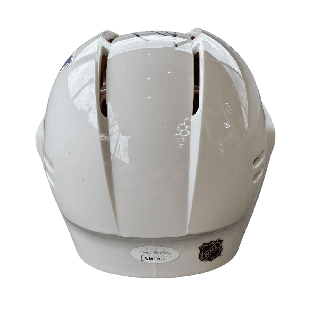 Nathan Walker St Louis Blues Autographed Mini Replica White Helmet - JSA COA