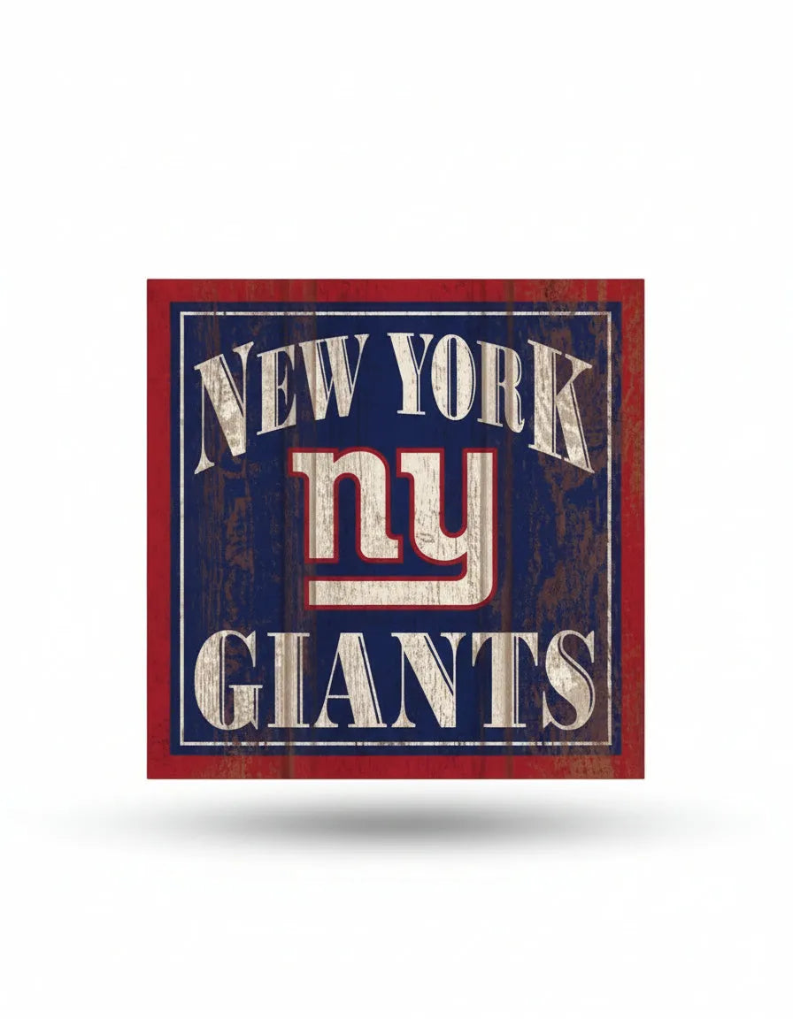 New York Giants Wooden Magnet 3" x 3"