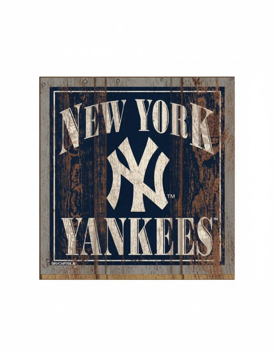 New York Yankees Wooden Magnet 3" x 3"