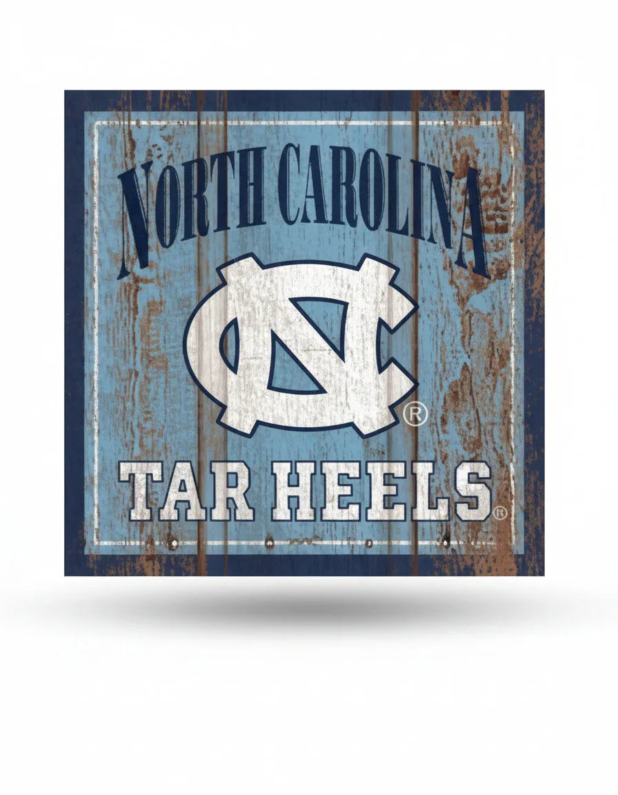 North Carolina Tar Heels Wooden Magnet 3" x 3"