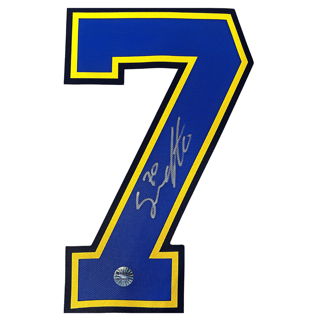 Oskar Sundqvist St Louis Blues Autographed Blue/ Yellow Loose Jersey #7 - Fan Cave COA