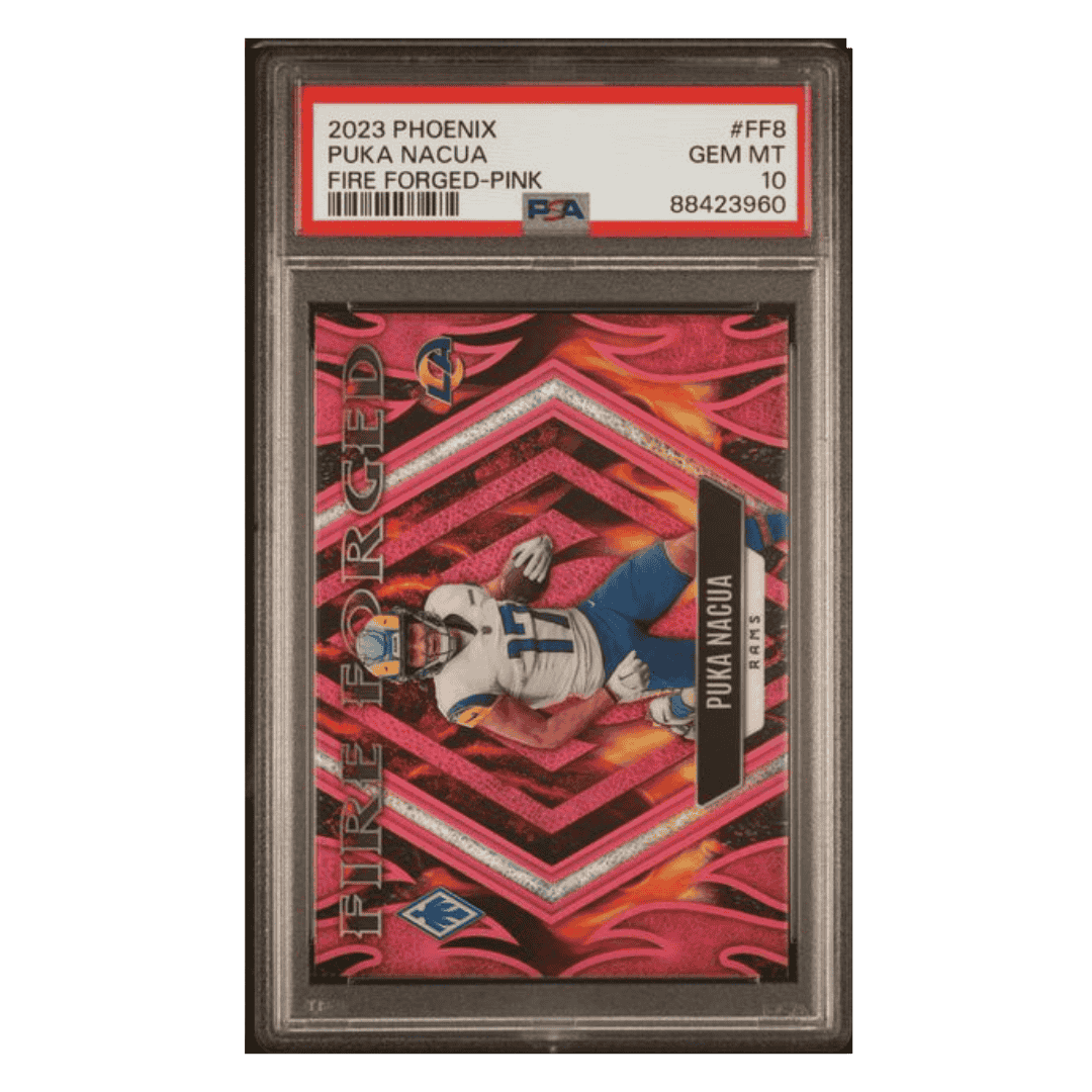 Puka Nacua PSA 10 2023 Panini Phoenix Fire Forged Pink d/ #175 Card #FF8