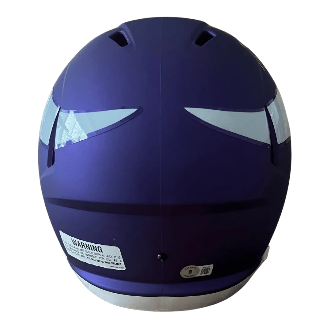 Randy Moss Minnesota Vikings Autographed F/S Tribute Speed Rep Helmet - Beckett COA