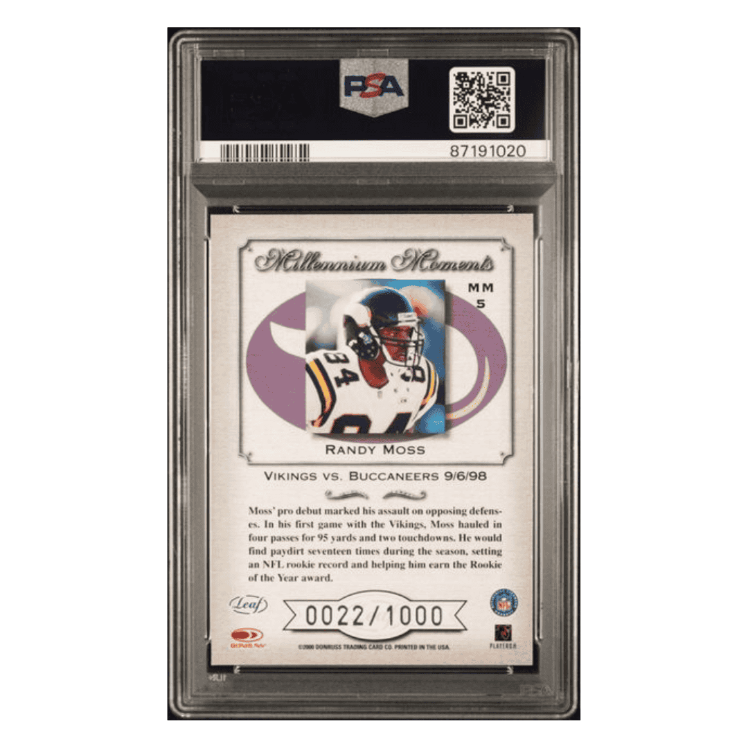 Randy Moss PSA 9 2000 Quantum Leaf Millennium Moments #d/1000 Card #MM5