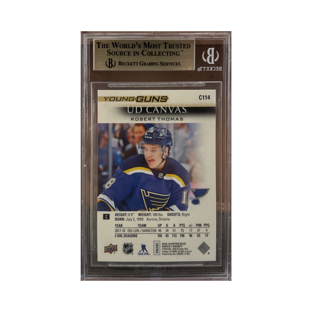 Robert Thomas BGS 9.5 2018-19 Upper Deck Canvas Hockey Rookie Card