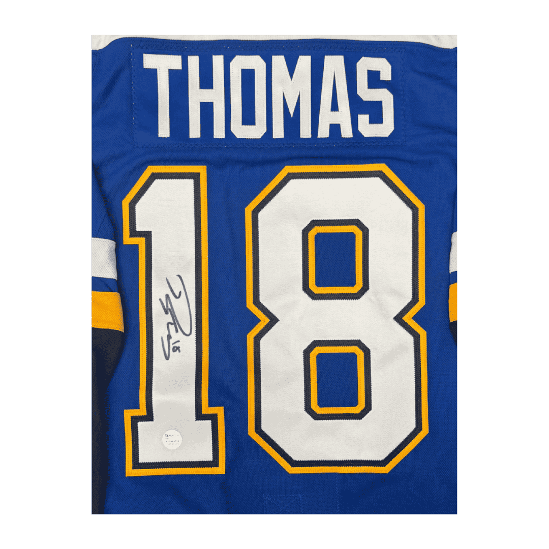 Robert Thomas St Louis Blues Autographed Adidas Home Jersey - Fan Cave COA