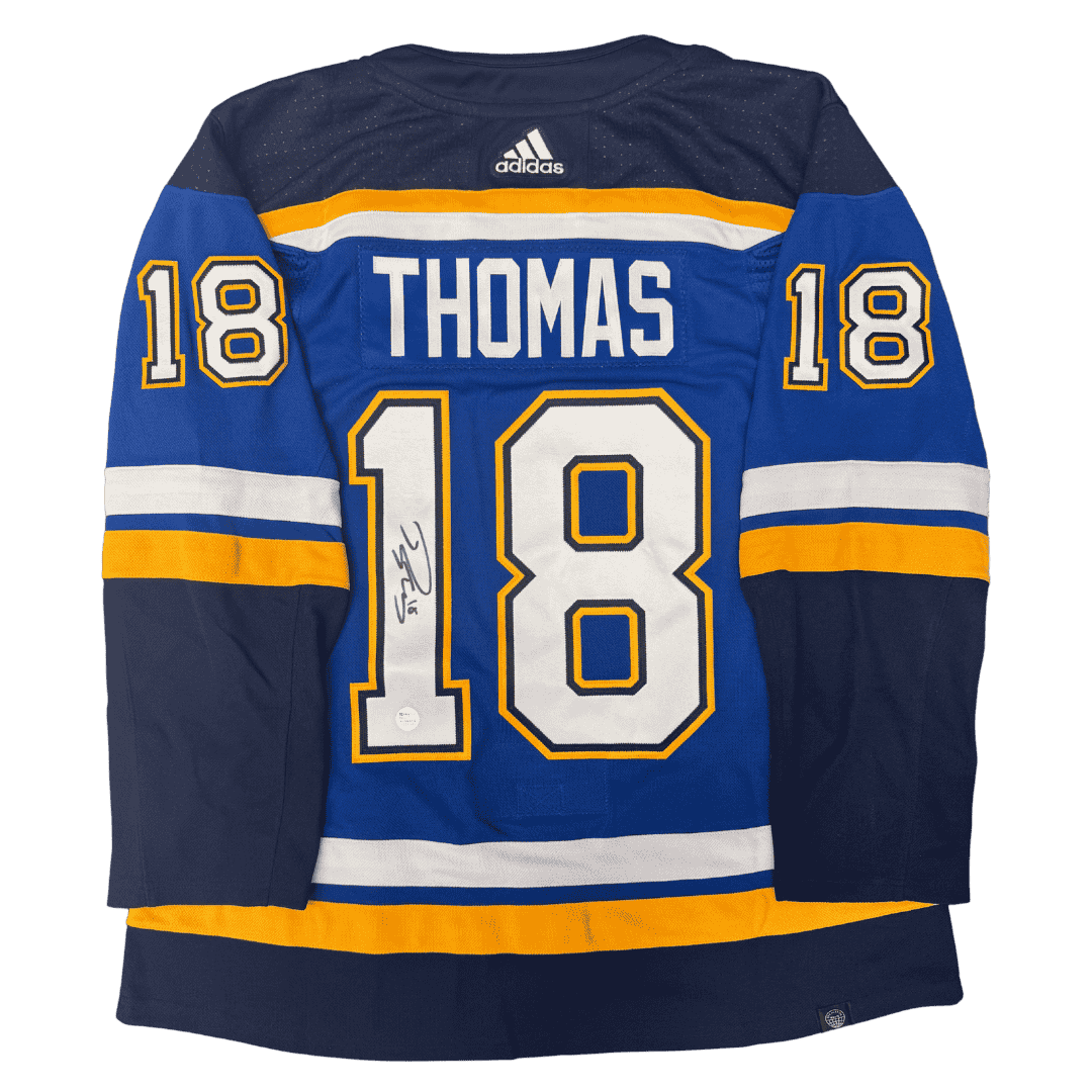 Robert Thomas St Louis Blues Autographed Adidas Home Jersey - Fan Cave COA