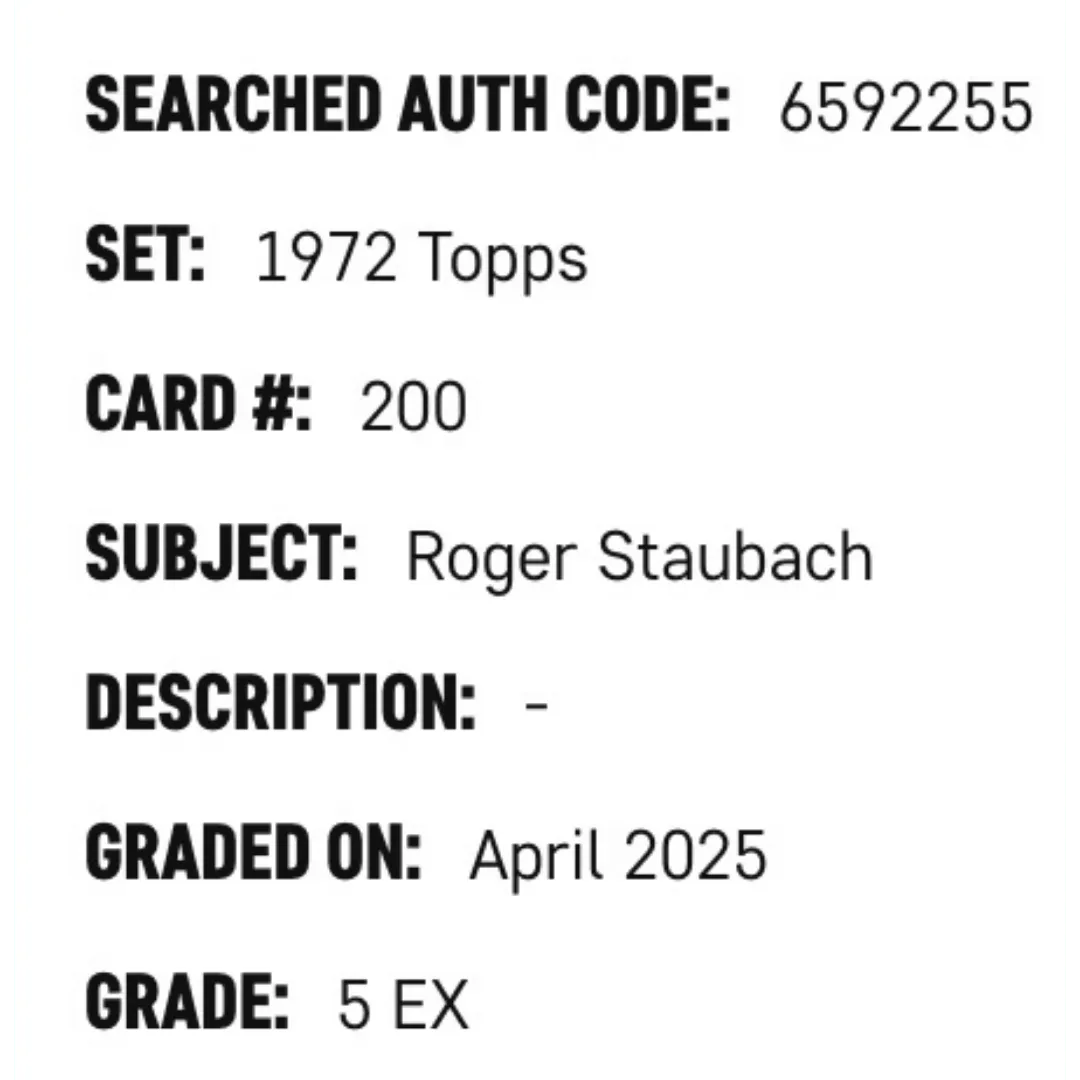 Roger Staubach SGC 5 1972 Topps Rookie Card #200
