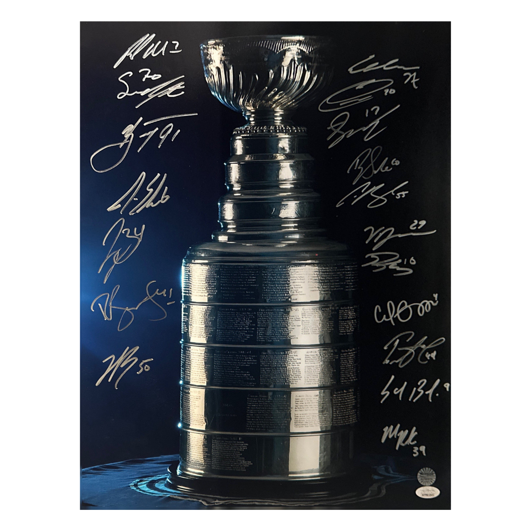 St Louis Blues Stanley Cup Team Autographed 16x20 - 18 Autographs - Fan Cave and JSA COA (SC-1)