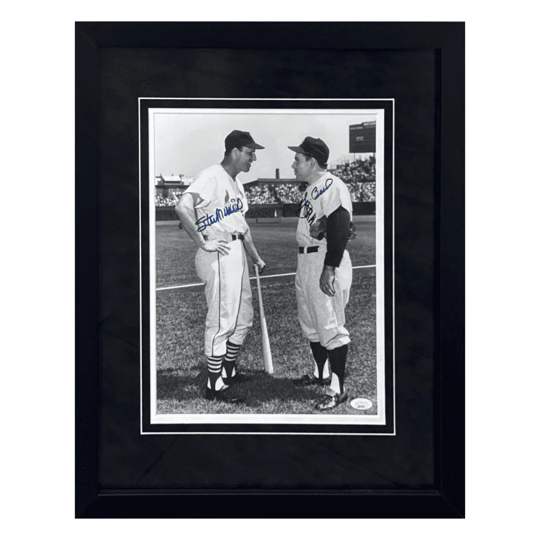 Stan Musial and Yogi Berra Dual Autographed Framed 11x14 Photo - JSA COA