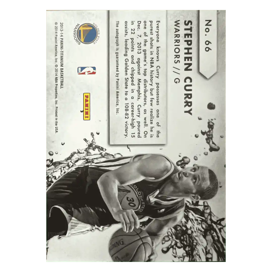 Steph Curry 2023-24 Panini Tiitanium New Wave Autographed Card #66