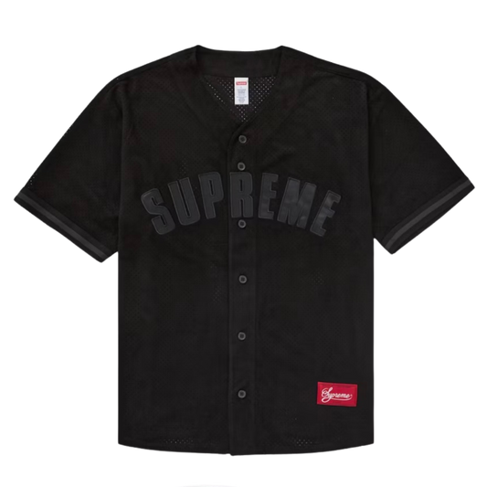Supreme Ultrasuede Mesh Baseball Jersey - Black