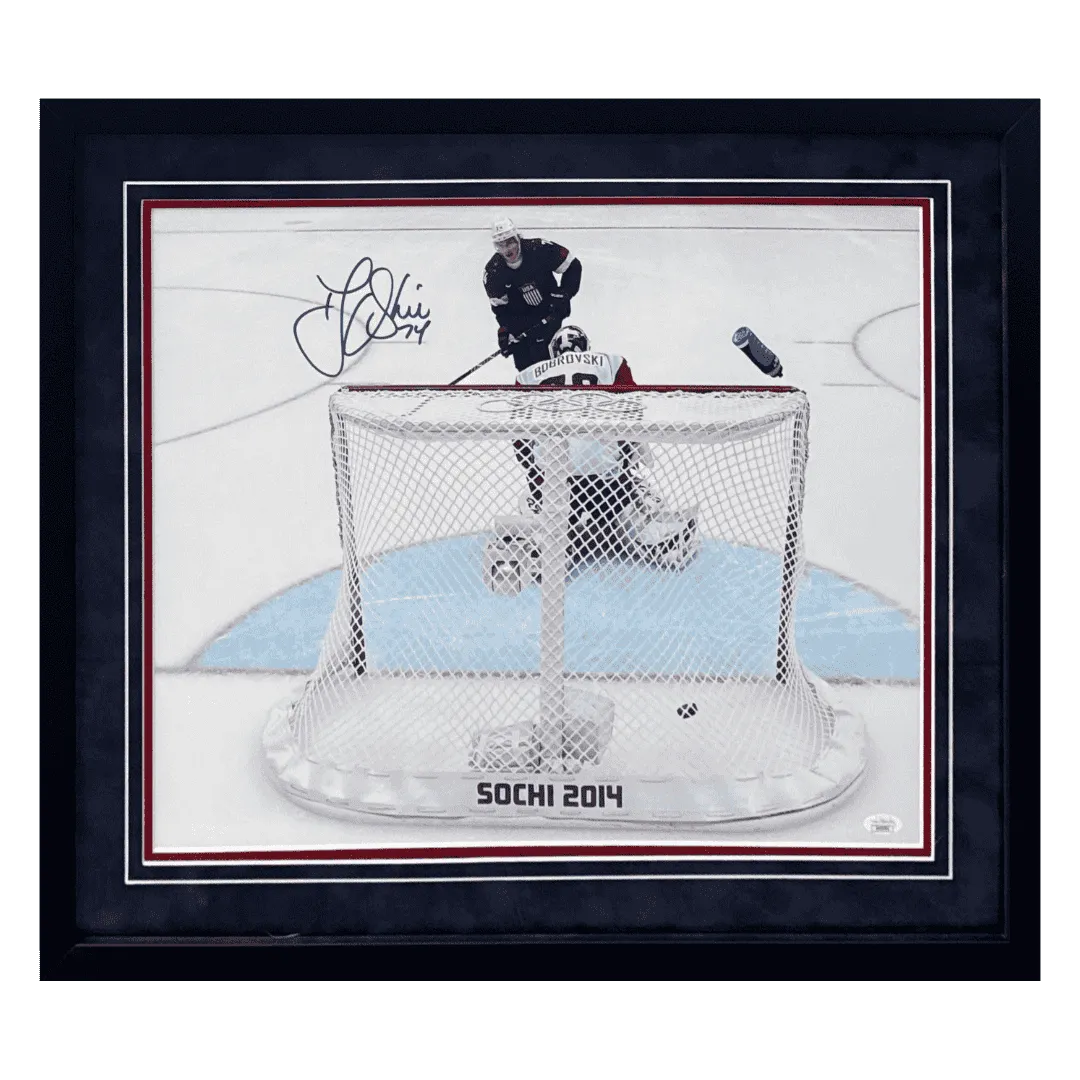 TJ Oshie Team USA Autographed Framed 16x20 Photo - JSA COA