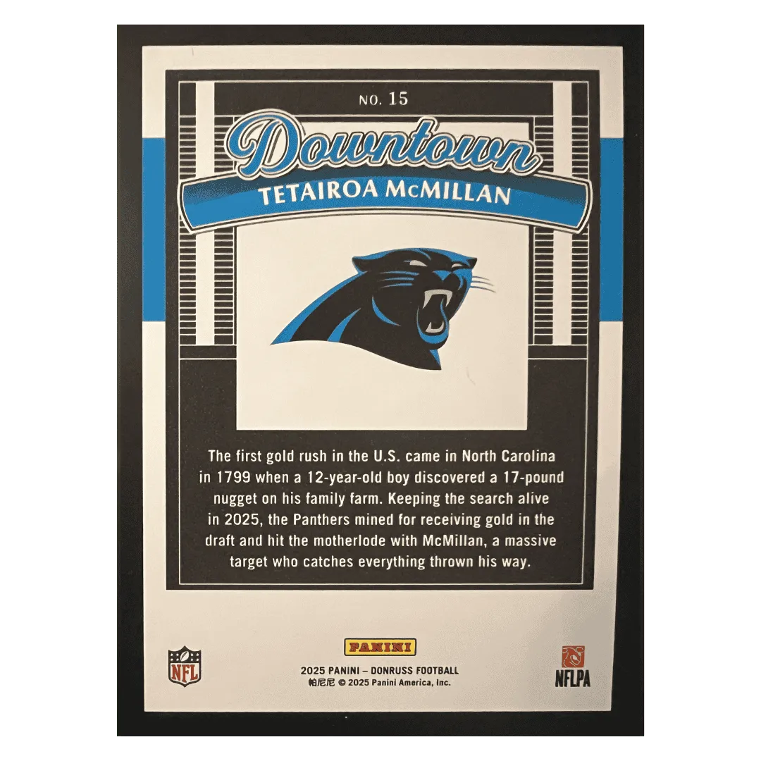 Tetairoa McMillan 2025 Panini Donruss Downtown Rookie RC Card #15