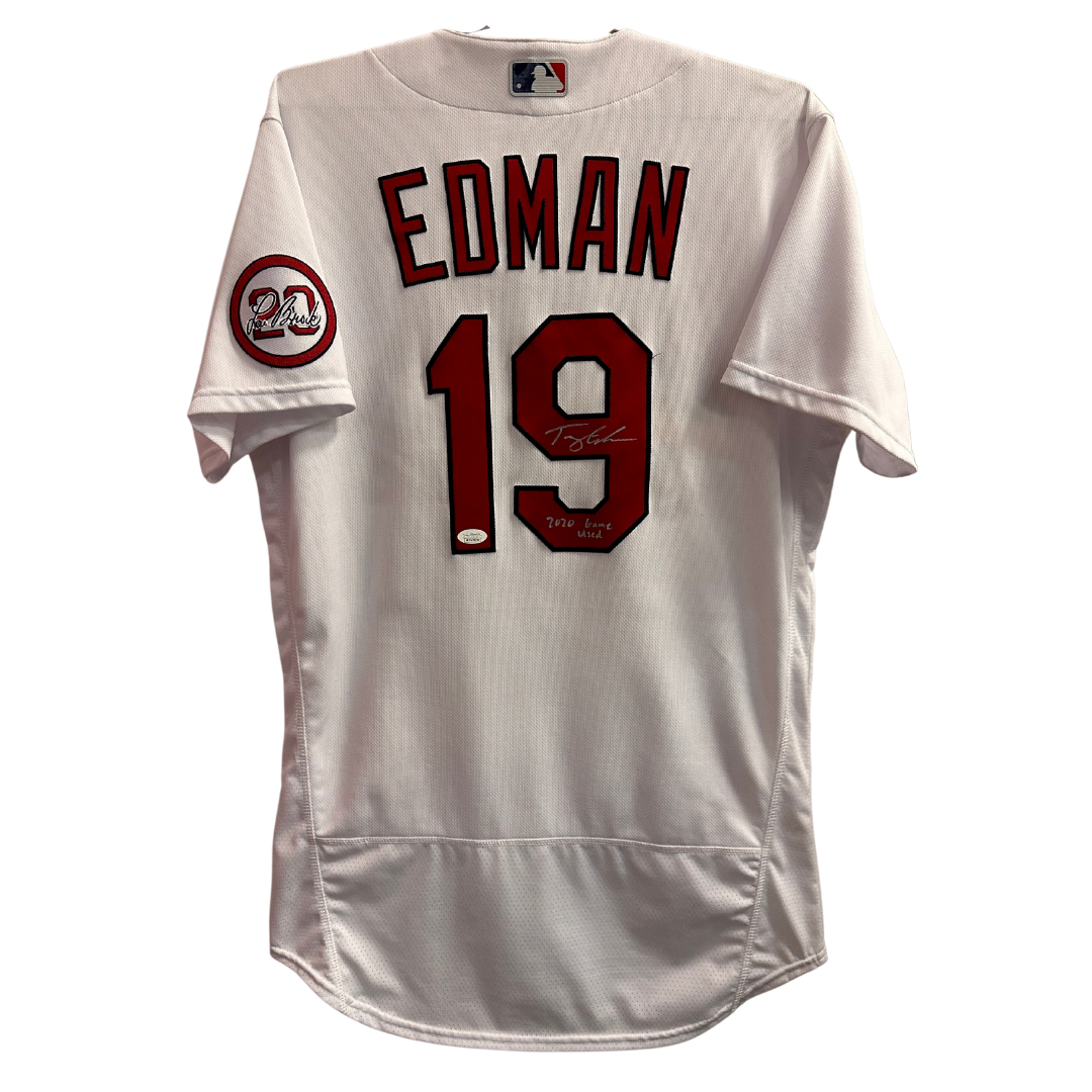 Tommy Edman St Louis Cardinals Game Used Nike Home Jersey w/ Lou Brock  Patch - JSA & MLB COA